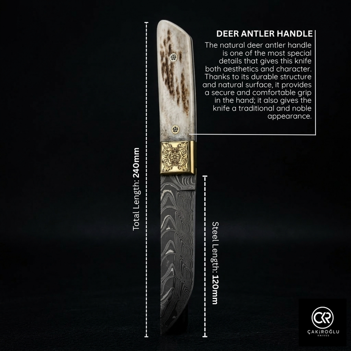 Collector's Edition - Handcrafted Custom-made Damascus Steel Tanto Model Hunting Knife