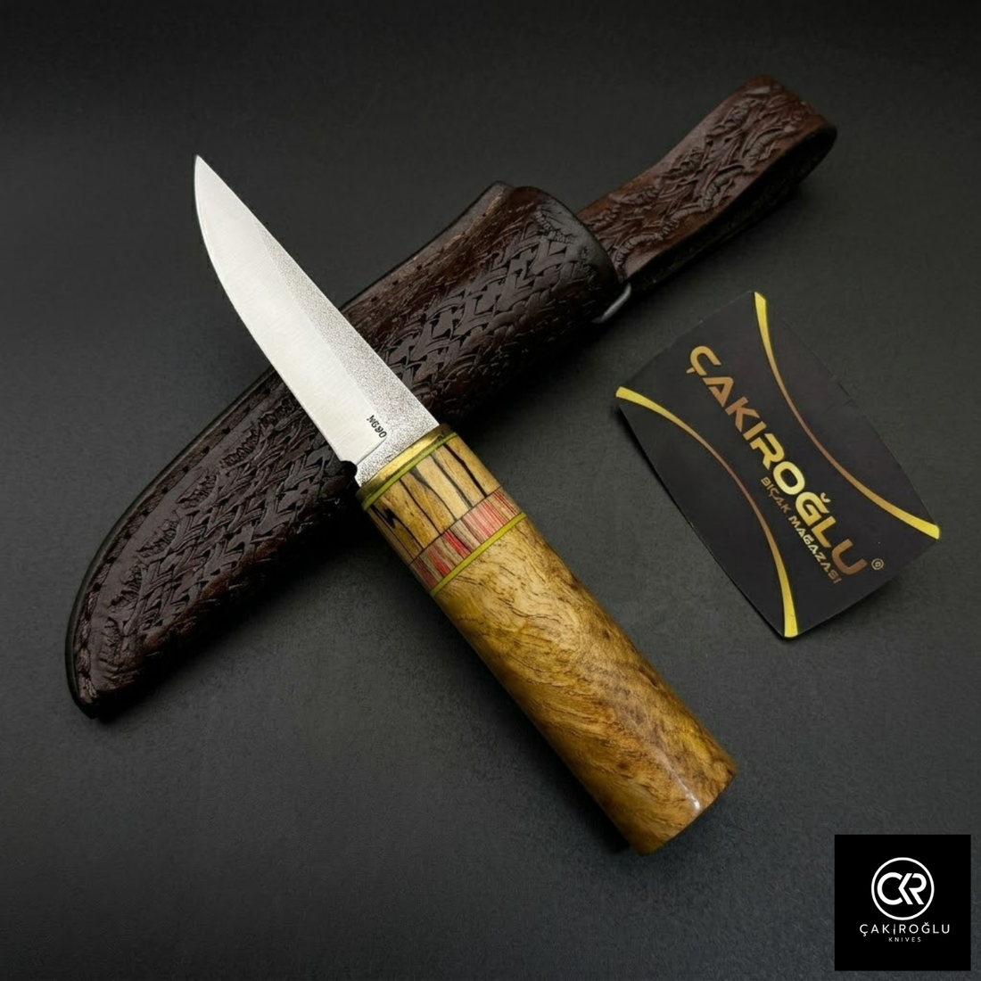 Çakıroğlu Handmade Custom-made Böhler N690 Steel & Black Pepper Tree Handle Pukko Model Knife