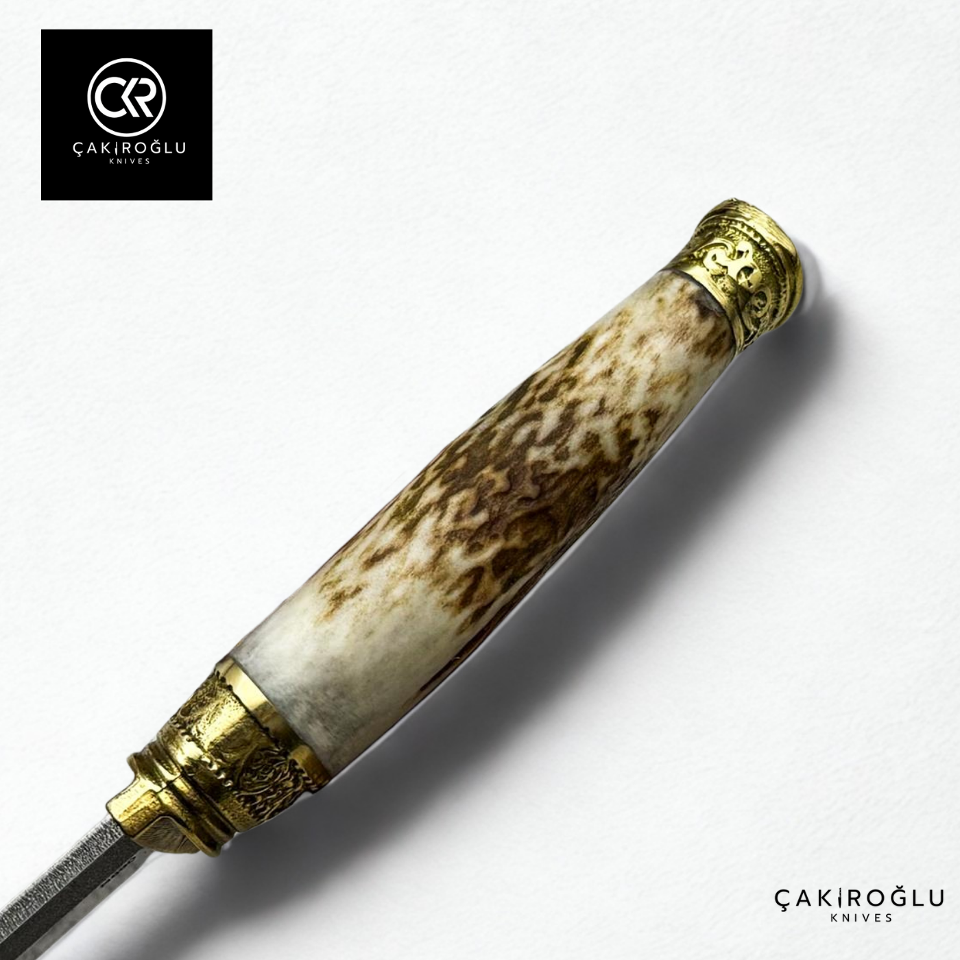 Handcrafted Custom Hunting Knife - Deer Antler Handle & N690 Steel