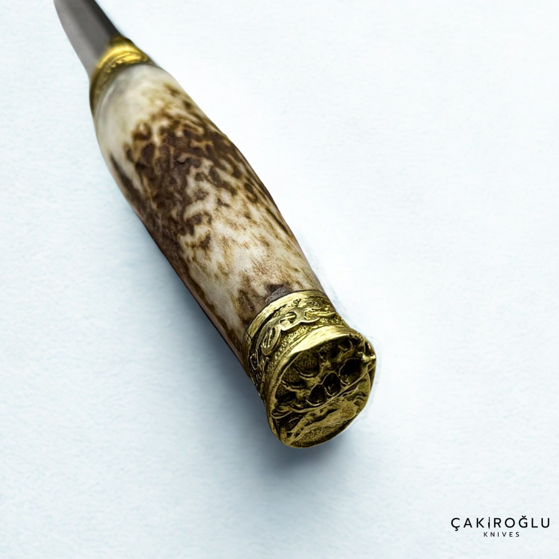 Handcrafted Custom Hunting Knife - Deer Antler Handle & N690 Steel