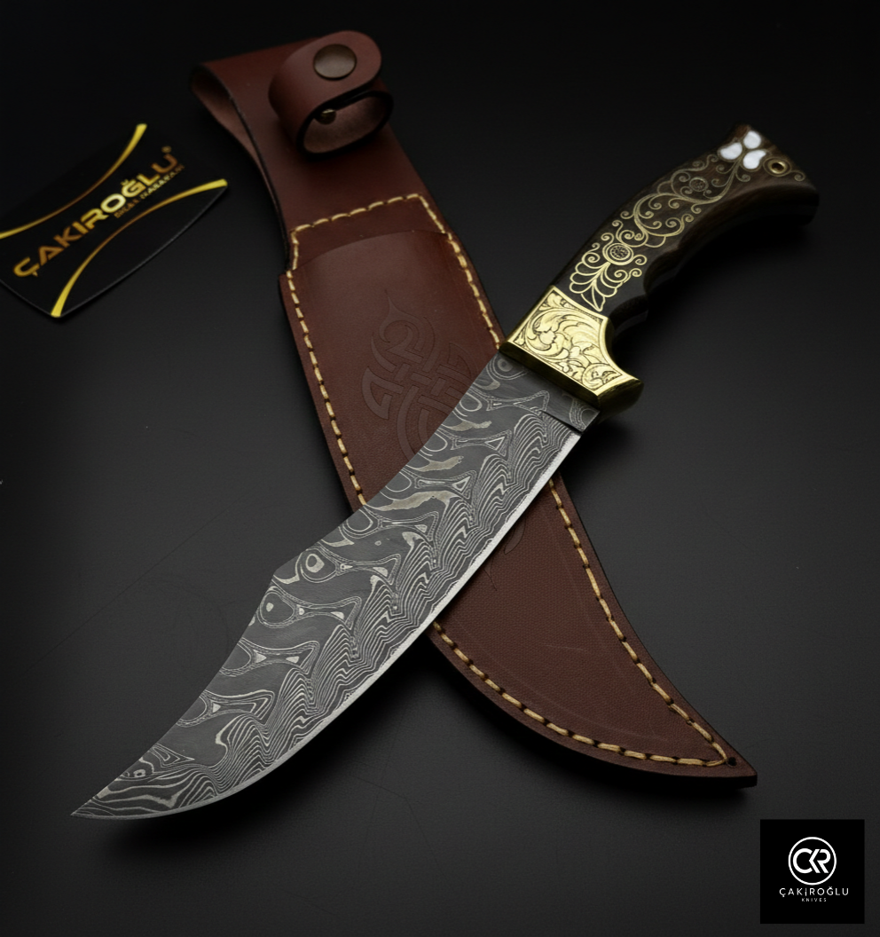 Limited Collector’s Edition Damascus Knife with Gold Engraving