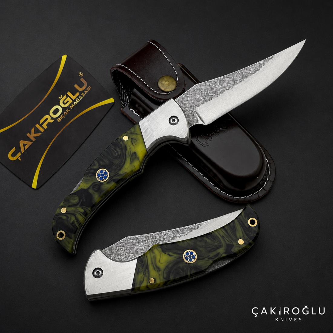Handmade Folding Pocket Knife N690 Steel - Epoxy Handle Edc Knife