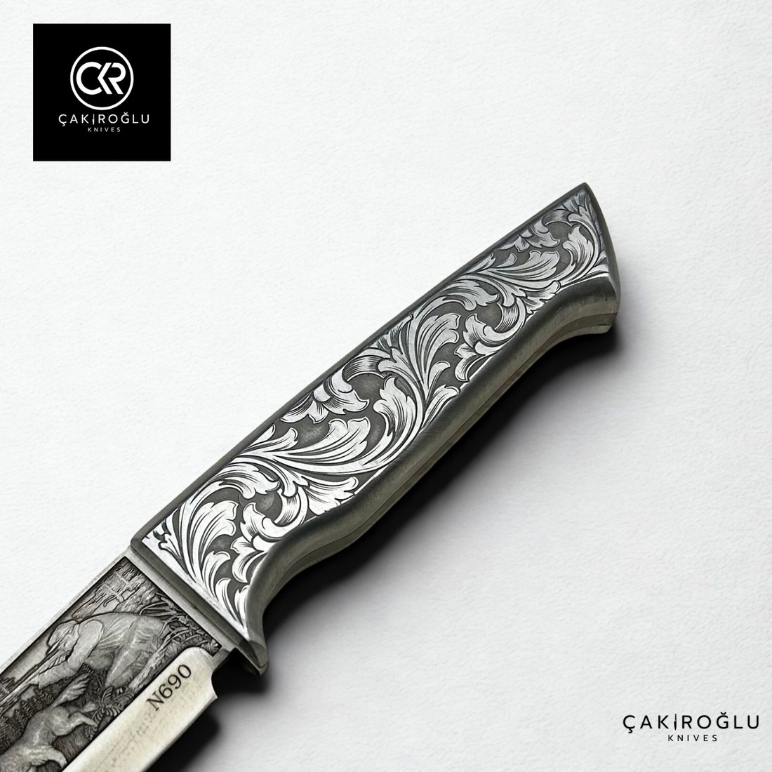 Custom-made Handcrafted 3d Engraved Collection Knife - Engraved Handle