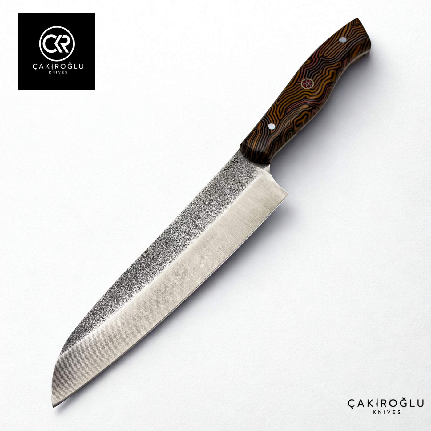 Santoku Model Handcrafted Chef Knife - Böhler N690 Steel & G-carta Handle