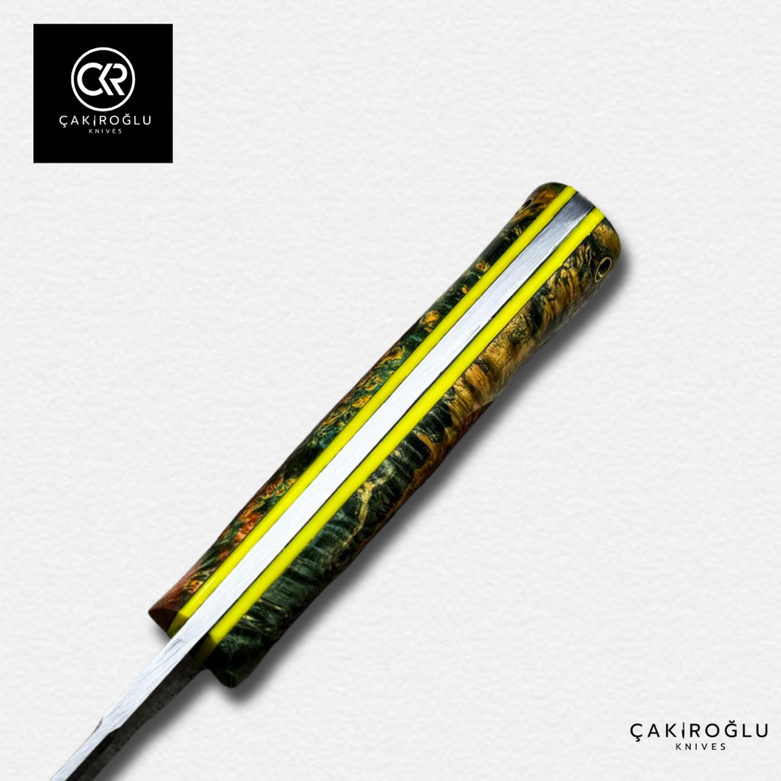 Çakıroğlu Damascus Machete - Handcrafted Exclusive Knife with Stabilized Handle