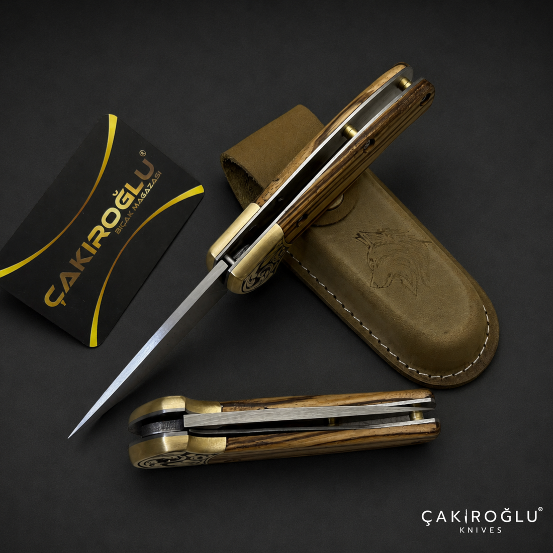 Handmade Custom Pocket Folding Knife with Sheath