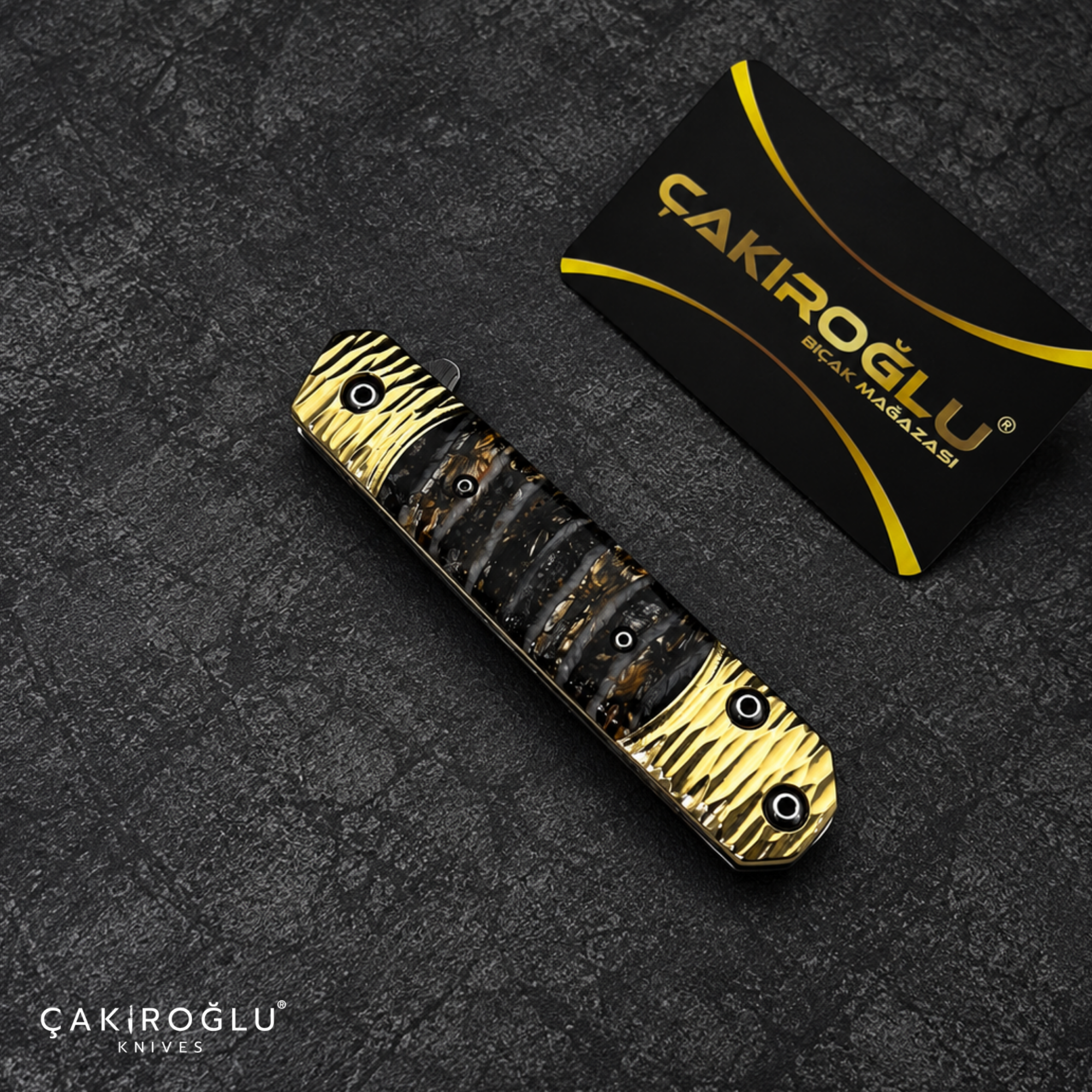Limited Edition Stainless Damascus Steel Folding Knife with Mammoth Tusk Handle