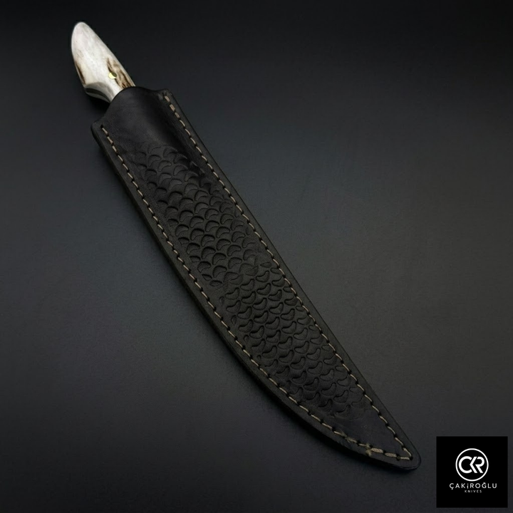 Çakıroğlu Handmade Custom-made Damascus Steel & Deer Antler Handle Knife