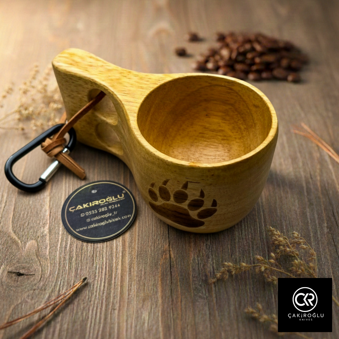 Handcrafted Kuksa Cup - The bear paw engraving