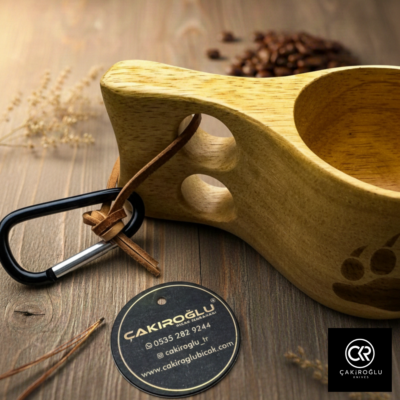 Handcrafted Kuksa Cup - The bear paw engraving