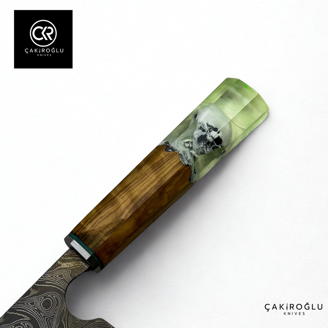 Damascus Steel & Epoxy Details Handcrafted Chef Knife - Limited Edition