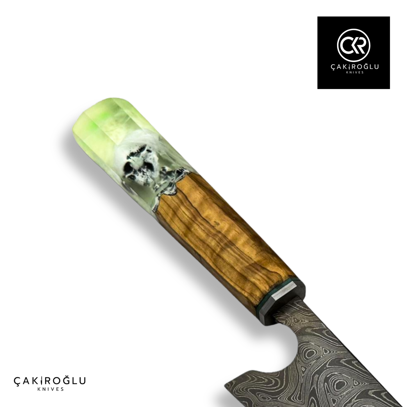 Damascus Steel & Epoxy Details Handcrafted Chef Knife - Limited Edition