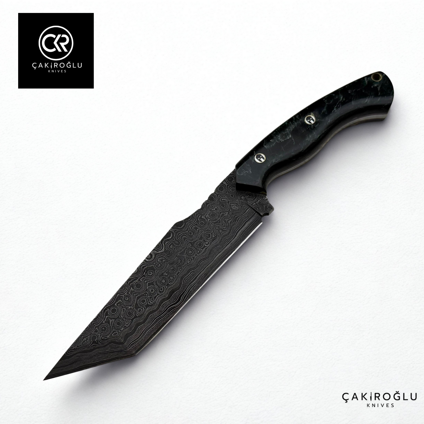 Amberfang - Handcrafted Custom Damascus Tanto & Limited Edition