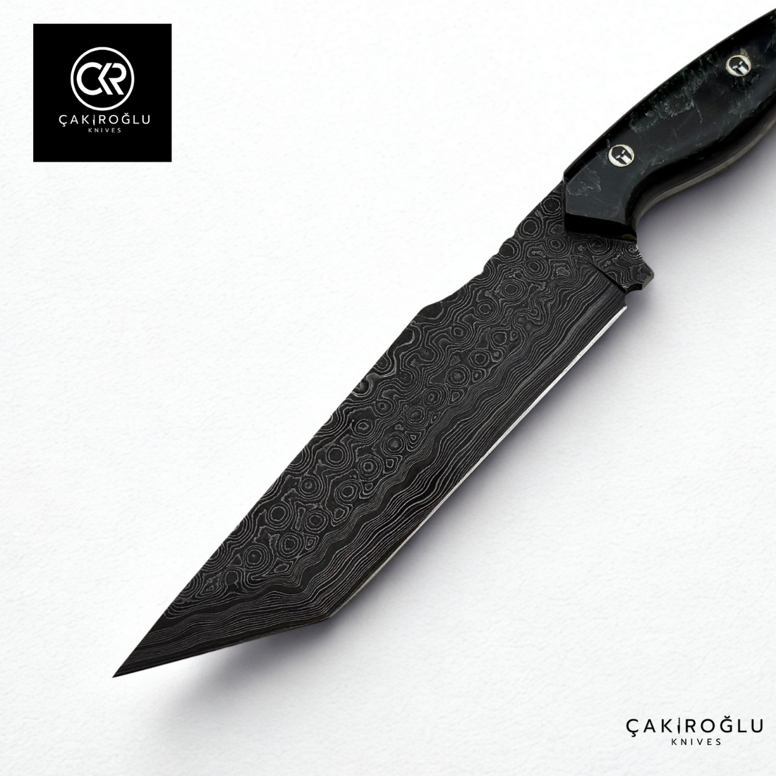 Amberfang - Handcrafted Custom Damascus Tanto & Limited Edition