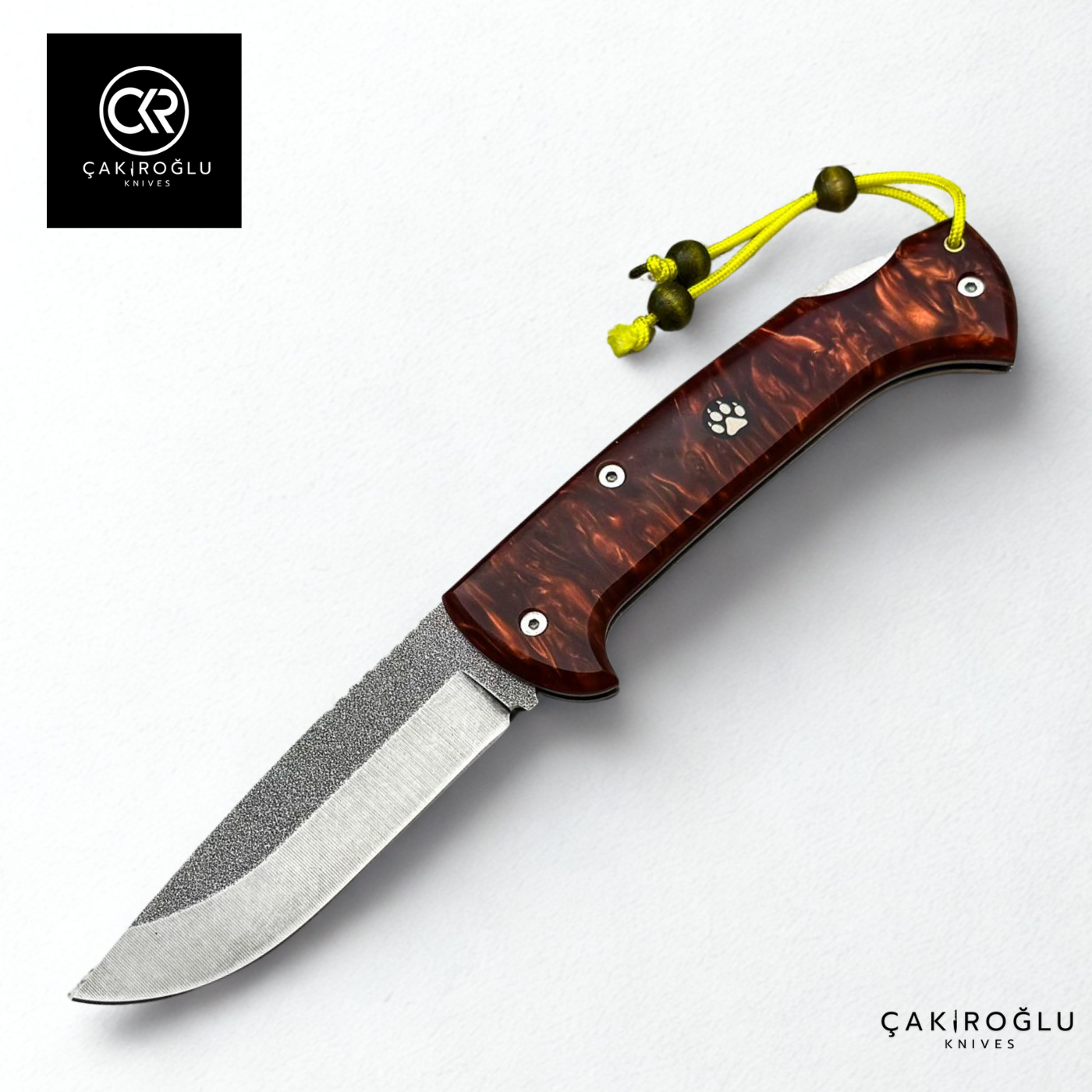 Göxon 207 v2 - Epoxy Amber Handle Handcrafted Knife