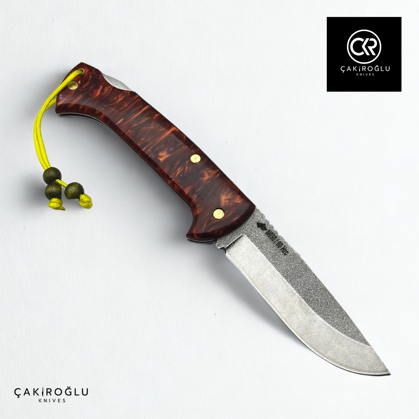 Göxon 207 v2 - Epoxy Amber Handle Handcrafted Knife