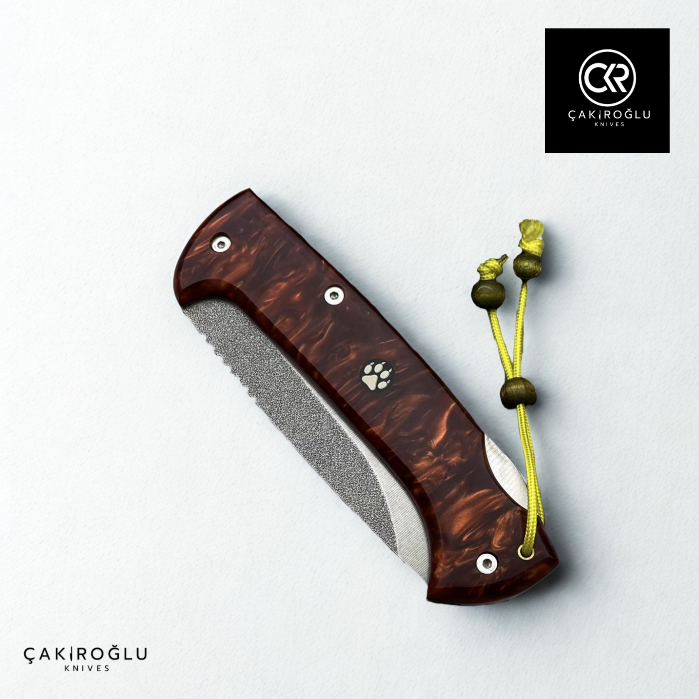 Göxon 207 v2 - Epoxy Amber Handle Handcrafted Knife