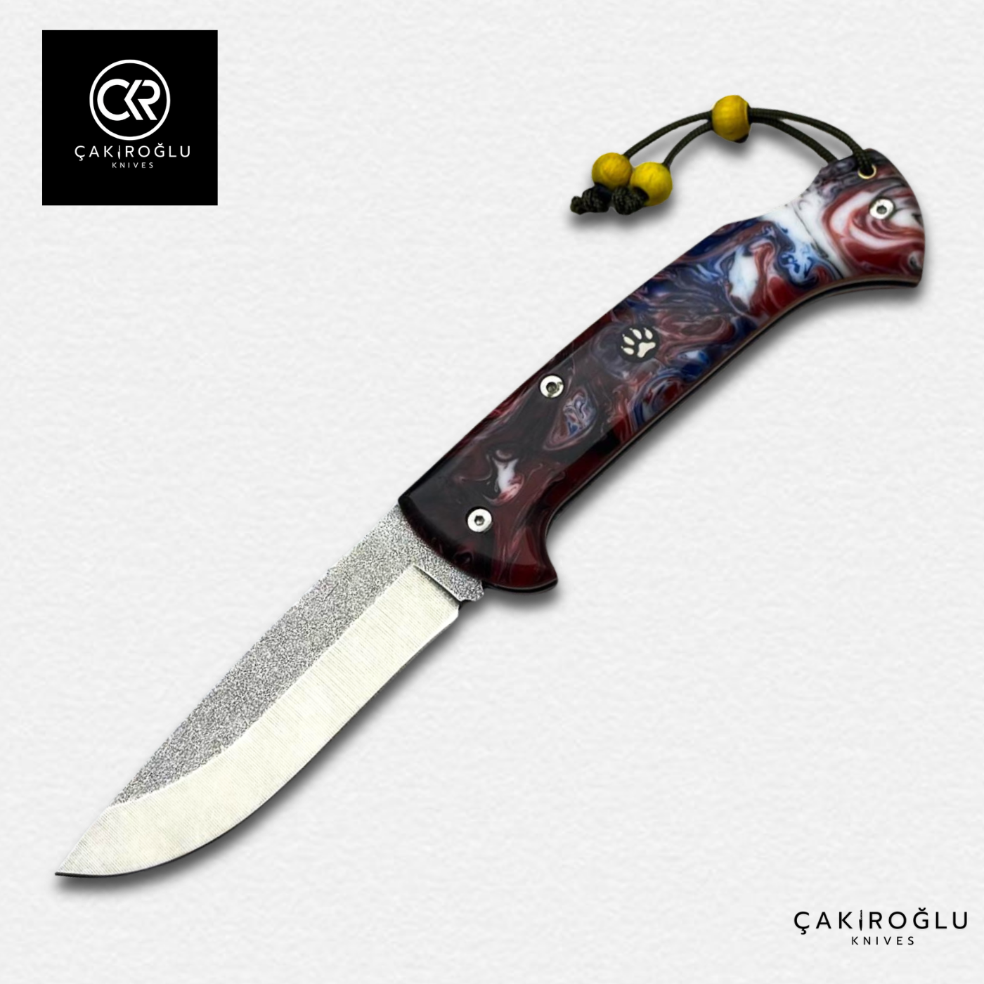 Göxon 207 v2 - Epoxy Amber Handle Handcrafted Knife