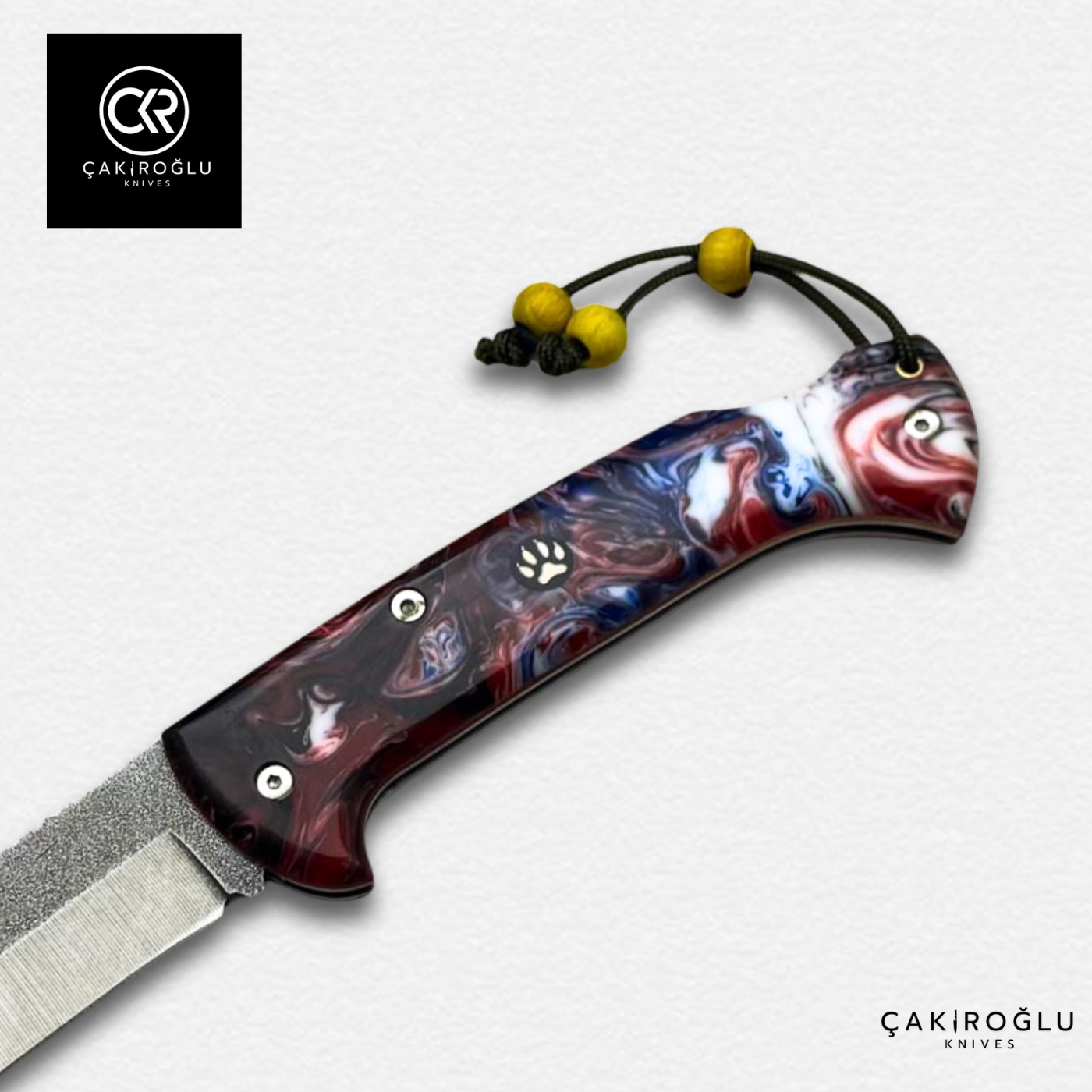 Göxon 207 v2 - Epoxy Amber Handle Handcrafted Knife