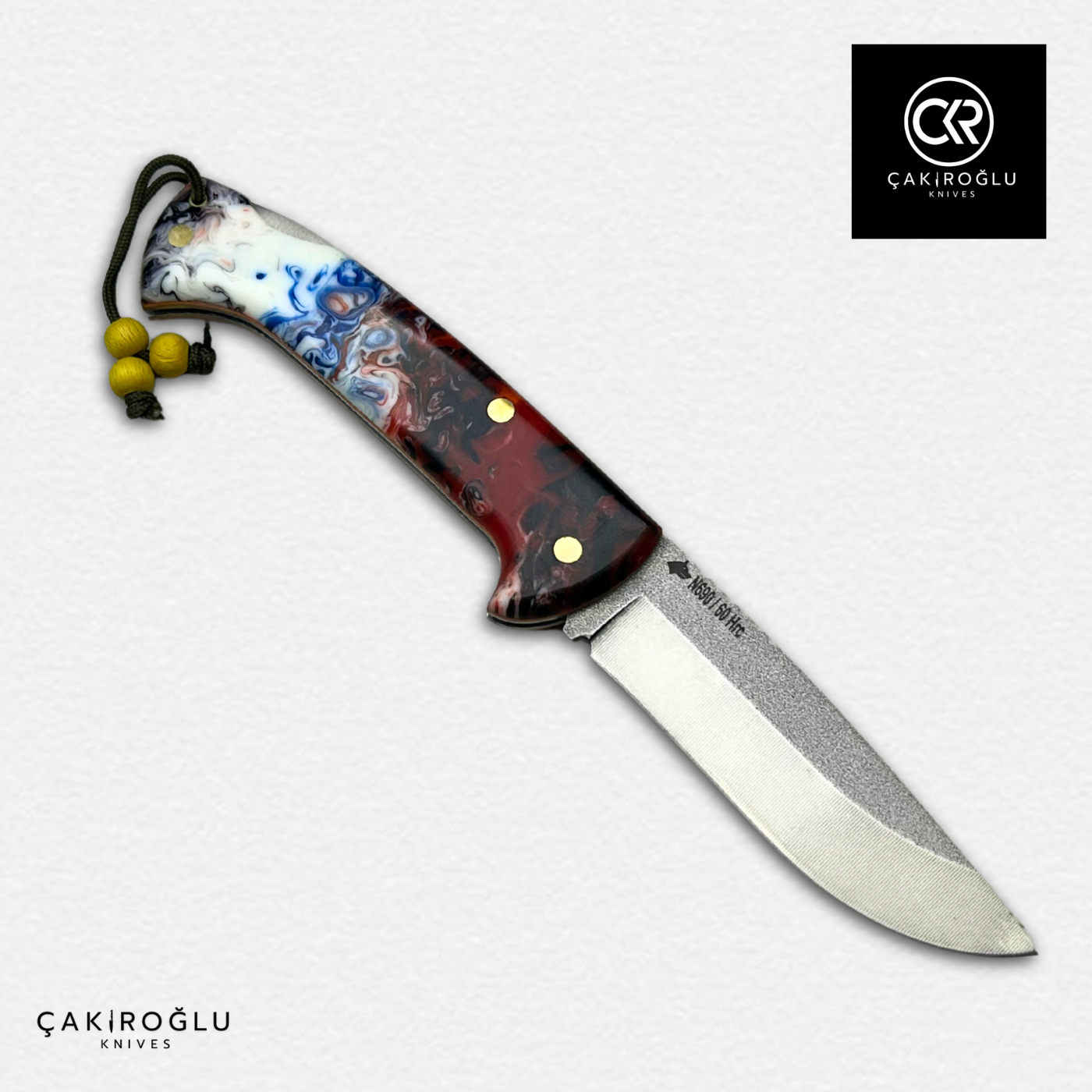 Göxon 207 v2 - Epoxy Amber Handle Handcrafted Knife