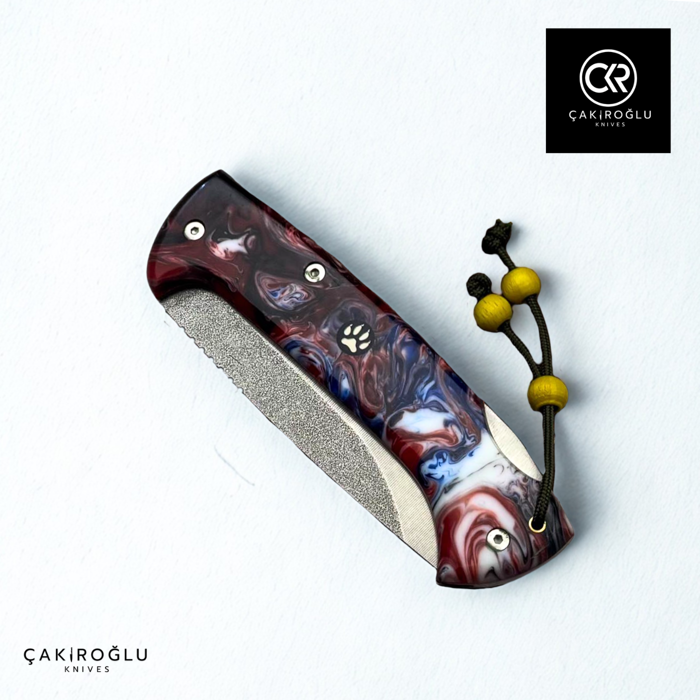 Göxon 207 v2 - Epoxy Amber Handle Handcrafted Knife