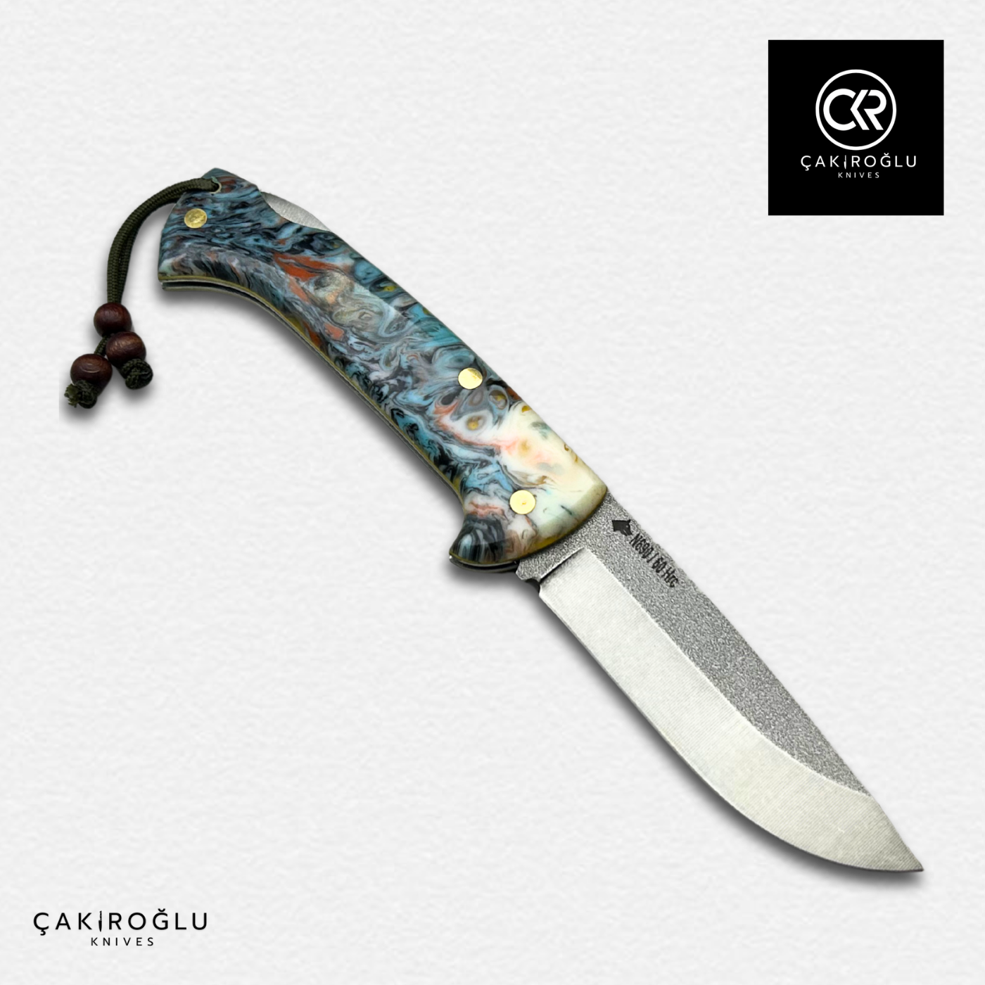 Göxon 207 v2 - Epoxy Amber Handle Handcrafted Knife