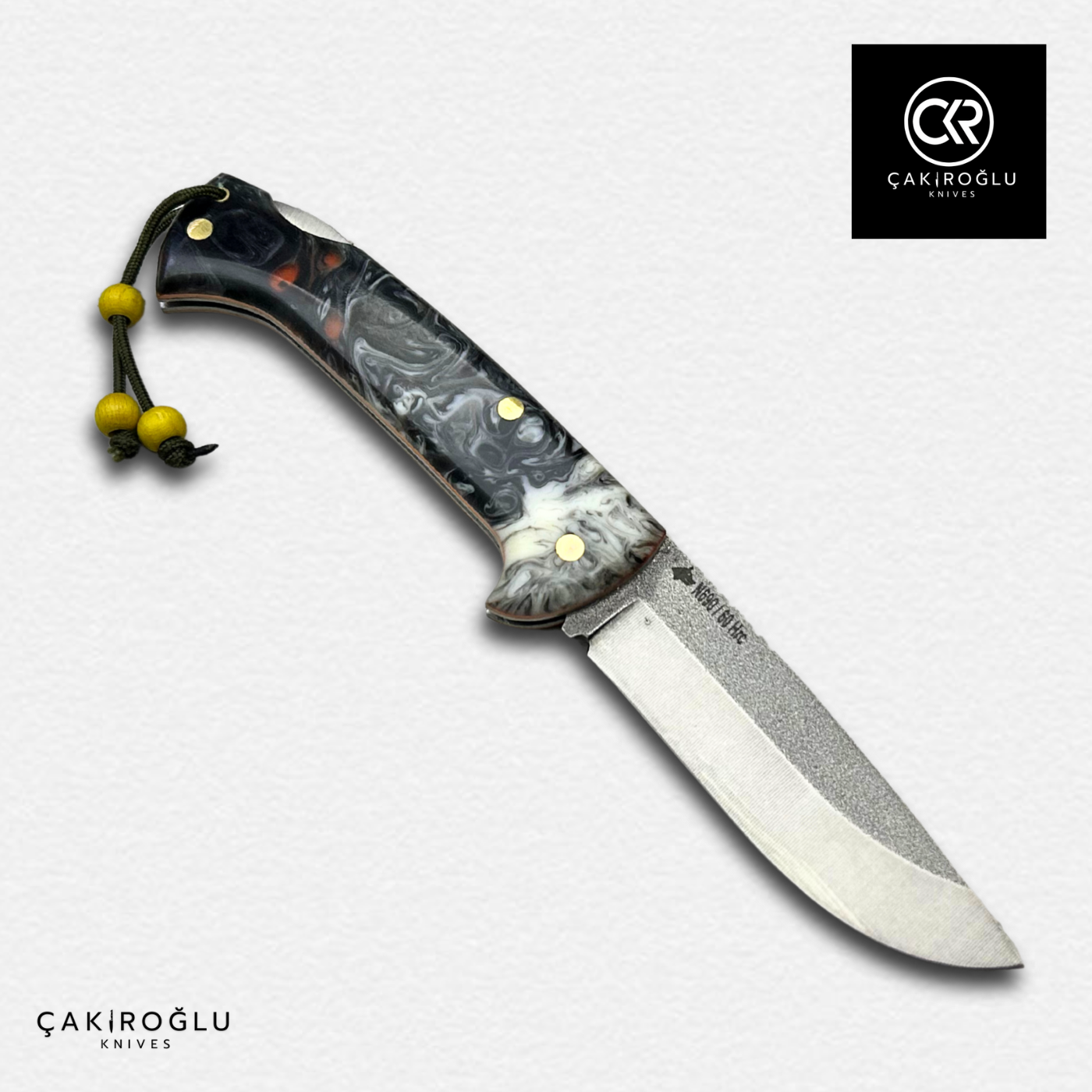 Göxon 207 v2 - Epoxy Amber Handle Handcrafted Knife