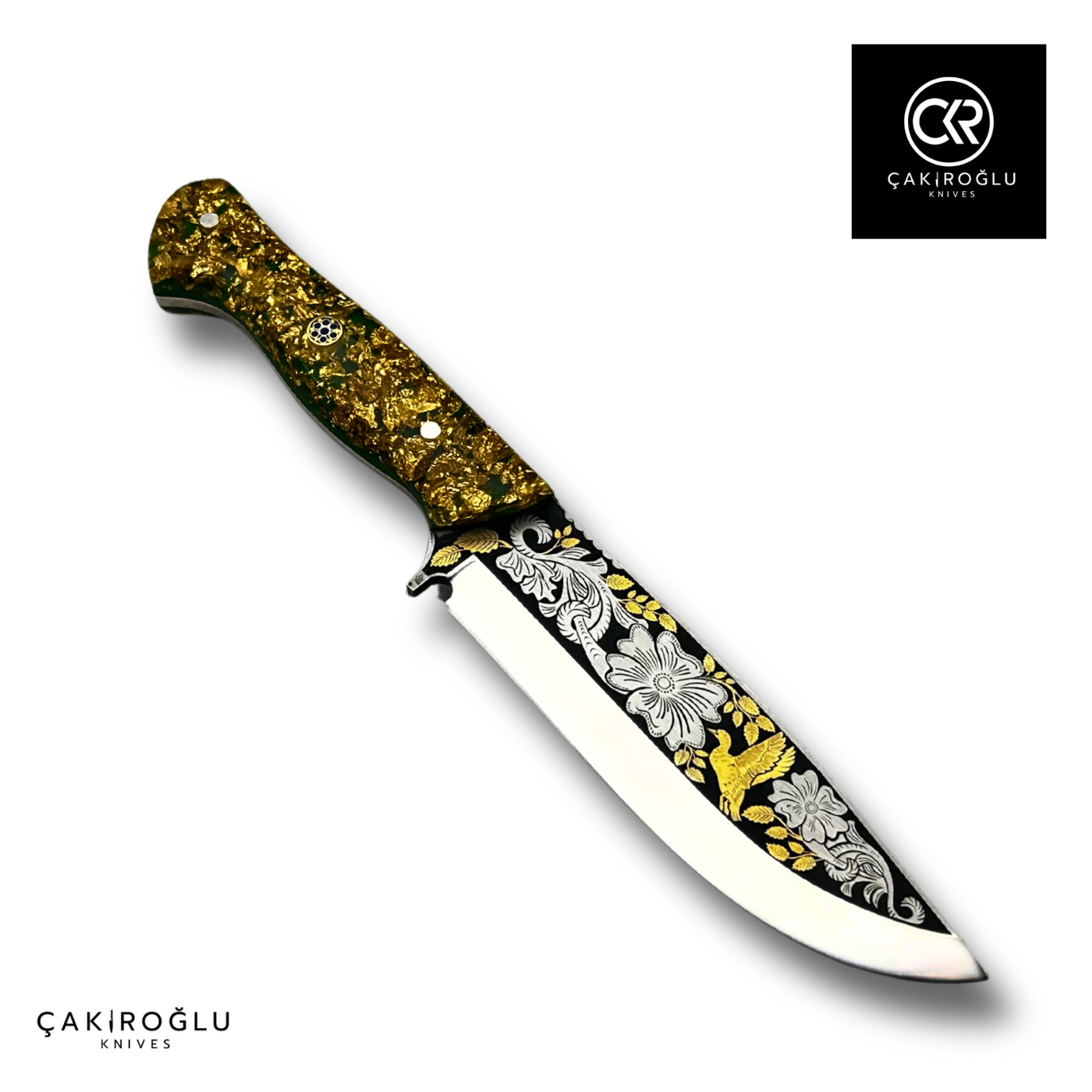 Golden Dust V2 - Limited Collector’s Edition N690 Knife with Gold Engraving & Golden Dust Handle